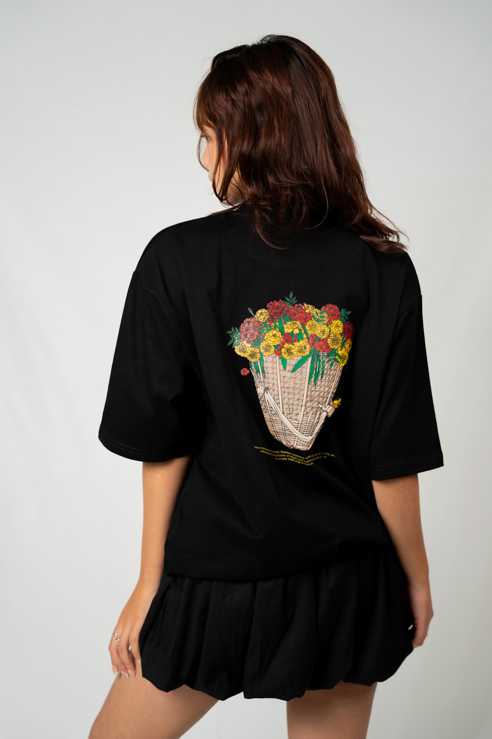 "Doko Phool" Printed Black T-shirt